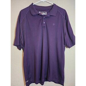 Ariat Tek Men's Polo Shirt, Size Large, Purple, Heat Series, Short Sleeve
